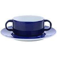 Porzellanteller Ocean 17 cm Kobaltblau, Weiß 12 Stück