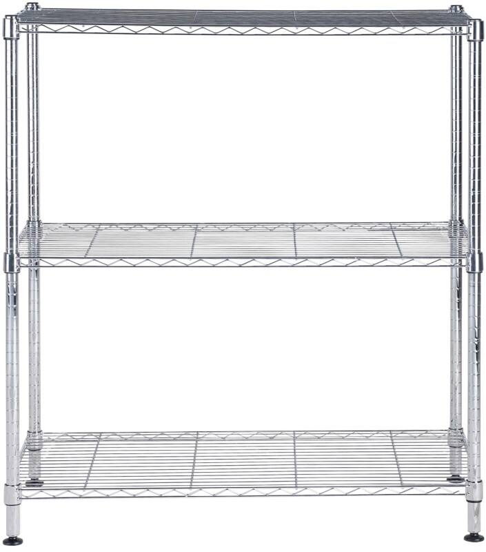 Alba Mobi Chrom Lagerregal 900 x 350 x 900 mm Silber