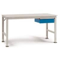 Manuflex Stationär Arbeitstisch UNIVERSAL Standard Melamin, StahlBrillantblau 2.000 x 800 mm