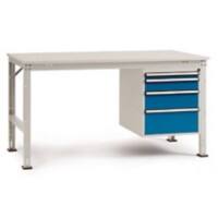 Manuflex Arbeitstisch Universal Höhenverstellbar Kunststoff, Stahl Lichtgrau 2.000 x 800 mm