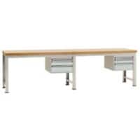 Manuflex Stationär Werkbank PROFI Standard Lichtgrau 4.000 x 700 x 840 mm