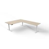 Move 3 - Steh-/Sitztisch 200x100x72-120cm mit Anbau 160x80 Ahorn