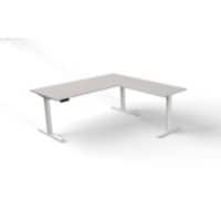 Move 3 - Steh-/Sitztisch 180x80x72-120 cm mit Anbau 100x60 cm lichtgrau