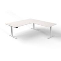 Move 3 - Steh-/Sitztisch 200x100x72-120 cm mit Anbau 120x80 cm weiß