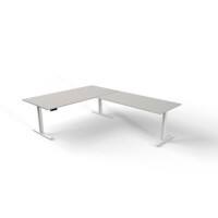 Move 3 - Steh-/Sitztisch 200x100x72-120cm mit Anbau 160x80 lichtgrau
