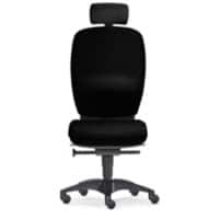 SITWELL STEIFENSAND Bürostuhl Lady Comfort L mit Kopfstütze höhenverstellbar Synchro Tilt, schwarz Stoff 130 kg