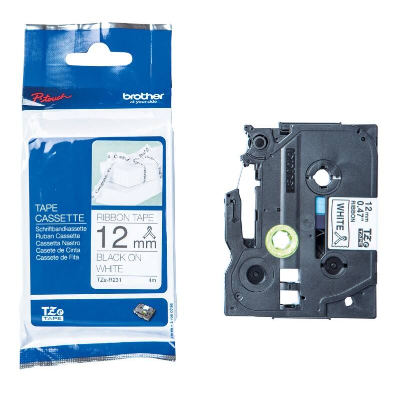 Brother Schriftband Weiß TZE-R231