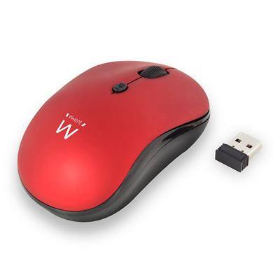 ewent Kabellose Optische Maus EW3230 Für Rechts- und Linkshänder USB-A Nano Receiver Red