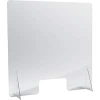 helit Mobile Schutzscheibe für Tisch und Theke "The Guard" Plexiglas Transparent 1000 x 1000 mm 3 Stück