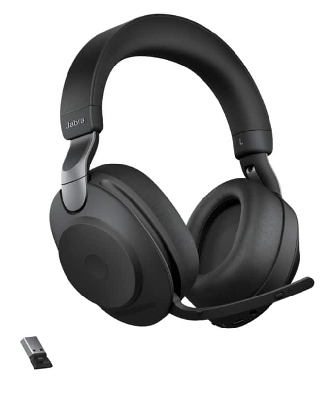 Jabra Evolve2 Kabellos Headset Bluetooth, 3.5 mm Jack, USB Active Noise Cancelling Mit Mikrofon Stereo 65 Schwarz