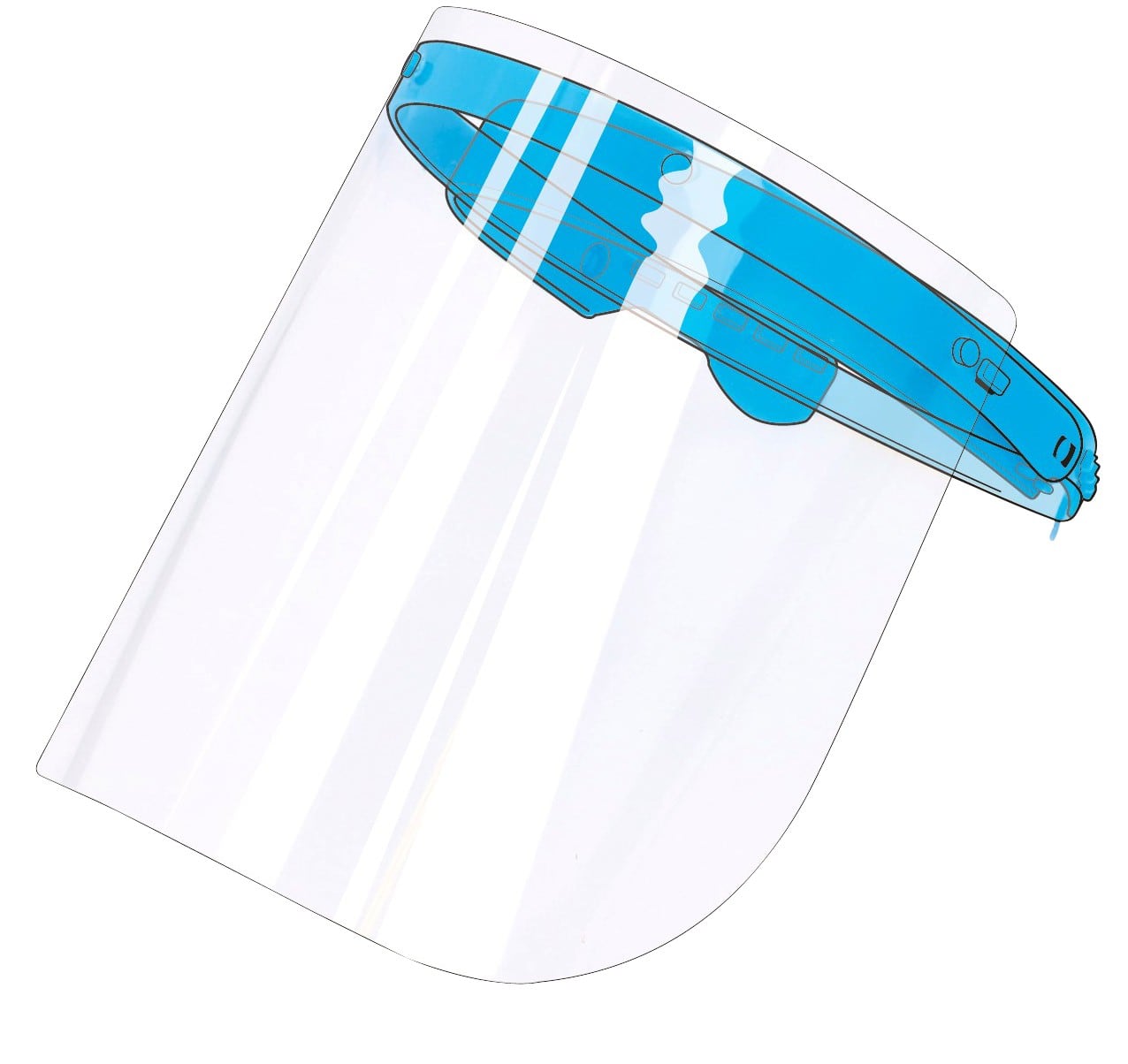 Gesichtsvisier transparent mit verstellbarem Silikonband + 3 zusätzliche Schirme