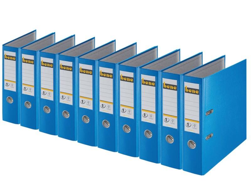 Bene No.1 Power Ordner Breit DIN A4 80 mm Blau 2 Ringe 291400 Kunststoff Glatt Hochformat 10 Stück