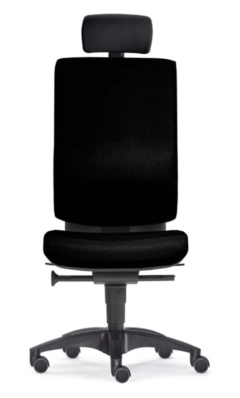 SITWELL STEIFENSAND Bürostuhl Cube L mit Kopfstütze Schwarz Lendenwirbelstütze Stoff 130 kg