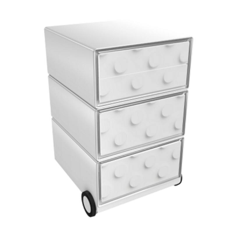 PAPERFLOW Rollcontainer easyBox 4 horizontale Schubladen 642x390x436mm PERSO STEIN