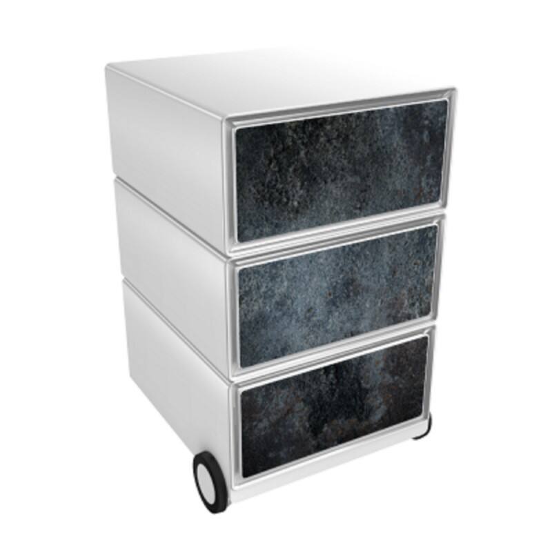 PAPERFLOW Rollcontainer easyBox 3 horizontale Schubladen 642x390x436mm PERSO NIGRUM