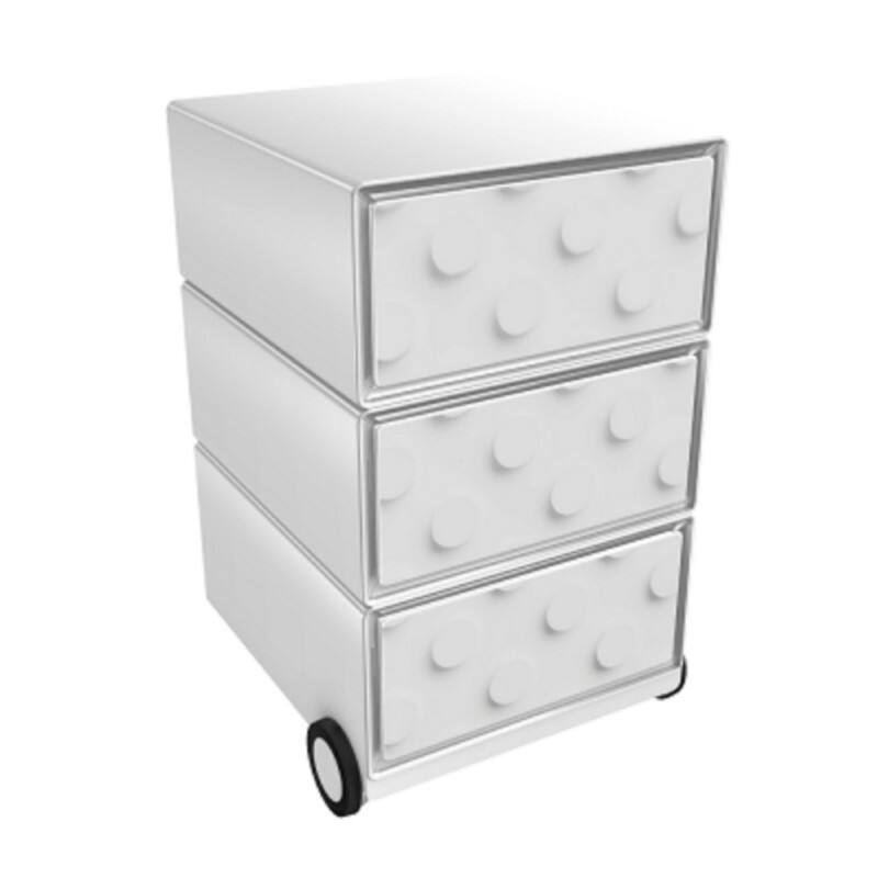 PAPERFLOW Rollcontainer easyBox 3 horizontale Schubladen 642x390x436mm PERSO STEIN