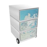 PAPERFLOW Rollcontainer easyBox 3 horizontale Schubladen 642x390x436mm PERSO KONTINENT