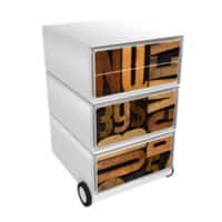PAPERFLOW Rollcontainer easyBox 4 horizontale Schubladen 642x390x436mm PERSO NUMMERN & BUCHSTABEN