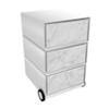 PAPERFLOW Rollcontainer easyBox 3 horizontale Schubladen 642x390x436mm PERSO WEIßER MARMOR