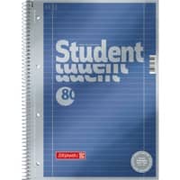BRUNNEN A4 Student Premium Drahtgebunden Notizbuch mit blauem Kartoneinband Liniert 80 Blatt