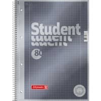 BRUNNEN A4 Student Premium Drahtgebunden Grau Pappe Cover Notizbuch Kariert Lineatur 28 80 Blatt