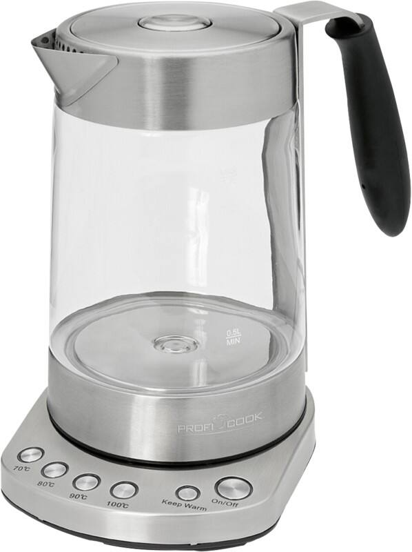 ProfiCook Wasserkocher 1.7 L Silber, Schwarz 3000 W PC-WKS 1020G