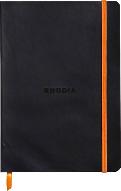 Rhodia Notizbuch DIN A5 Liniert Geleimt Seitlich gebunden Softcover Schwarz Nicht perforiert 160 Seiten 80 Blatt