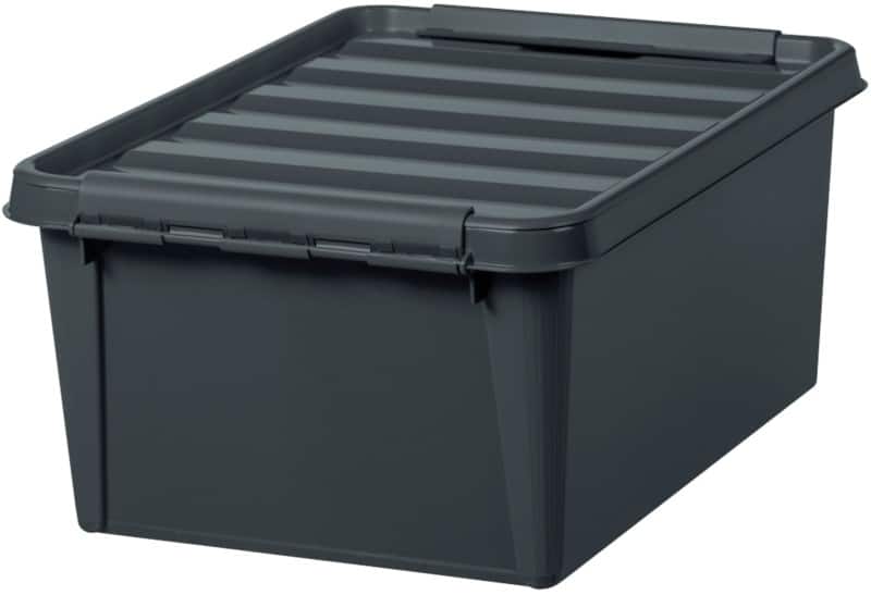 SmartStore Recycled Kunststoff Aufbewahrungsbox 14 L Mit Deckel Grau 30 x 40 x 18 cm