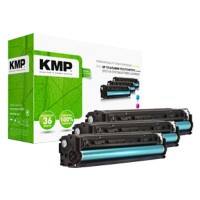 KMP H-T171CMY Tonerkartusche Kompatibel mit HP 131A / Canon 731C / 731M / 731Y Cyan, Magenta, Gelb 3er Pack