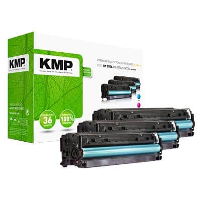 Kompatible KMP HP 305A Tonerkartusche CF370AM Cyan, Magenta, Gelb Multipack 3 Stück