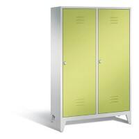 C+P Spind Classic H1850x1190xT500mm Korpus: Lichtgrau Türenfarbe: Viridingrün Abteile: 2 Türen: 2 Abteilbreite: 300mm