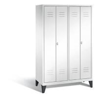 C+P Spind Classic H1850x1190xT500mm Korpus: Verkehrsweiß Türenfarbe: Verkehrsweiß Abteile: 4 Türen: 2 Abteilbreite: 300mm