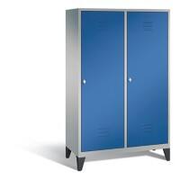 C+P Spind Classic H1850x1190xT500mm Korpus: Weißaluminium Türenfarbe: Enzianblau Abteile: 2 Türen: 2 Abteilbreite: 300mm