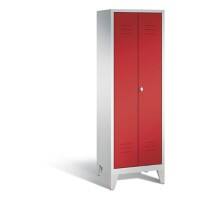 C+P Spind Classic H1850x610xT500mm Korpus: Lichtgrau Türenfarbe: Feuerrot Abteile: 2 Türen: 1 Abteilbreite: 300mm
