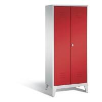 C+P Spind Classic H1850x810xT500mm Korpus: Lichtgrau Türenfarbe: Feuerrot Abteile: 2 Türen: 1 Abteilbreite: 400mm
