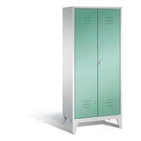 C+P Spind Classic H1850x810xT500mm Korpus: Lichtgrau Türenfarbe: Lichtgrün Abteile: 2 Türen: 1 Abteilbreite: 400mm