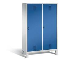 C+P Spind Evolo H1850x1190xT500mm Korpus: Lichtgrau Türenfarbe: Enzianblau Abteile: 2 Türen: 2 Abteilbreite: 300mm