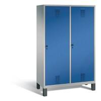 C+P Spind Evolo H1850x1190xT500mm Korpus: Weißaluminium Türenfarbe: Enzianblau Abteile: 2 Türen: 2 Abteilbreite: 300mm