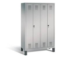C+P Spind Evolo H1850x1190xT500mm Korpus: Weißaluminium Türenfarbe: Weißaluminium Abteile: 4 Türen: 2 Abteilbreite: 300mm