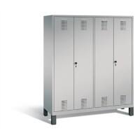 C+P Spind Evolo H1850x1590xT500mm Korpus: Weißaluminium Türenfarbe: Weißaluminium Abteile: 4 Türen: 2 Abteilbreite: 400mm