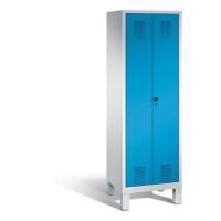 C+P Spind Evolo H1850x610xT500mm Korpus: Lichtgrau Türenfarbe: Lichtblau Abteile: 2 Türen: 1 Abteilbreite: 300mm