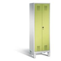 C+P Spind Evolo H1850x610xT500mm Korpus: Lichtgrau Türenfarbe: Viridingrün Abteile: 2 Türen: 1 Abteilbreite: 300mm