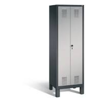 C+P Spind Evolo H1850x610xT500mm Korpus: Schwarzgrau Türenfarbe: Weißaluminium Abteile: 2 Türen: 2 Abteilbreite: 300mm
