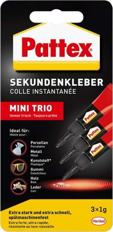 Pattex Alleskleber Permanent Flüssig Transparent Gel 3 Stück à 1 g