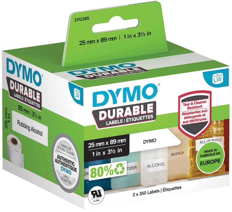 DYMO LW 2112285 Etikettenband Selbsthaftend Schwarz auf Weiß 25 mm (B) x 0,089 m (L)