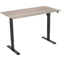 euroseats Robson Rechteckig Elektrisch Höhenverstellbar Sitz-Stehschreibtisch Eiche Holz, Metall Schwarz 1.400 x 800 x 750 - 1.235 mm