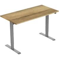 euroseats Oak Rechteckig Elektrisch Höhenverstellbar Sitz-Stehschreibtisch Eiche Holz, Metall Grau 1.200 x 800 x 750 - 1.235 mm