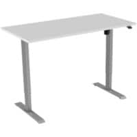 euroseats White Rechteckig Elektrisch Höhenverstellbar Sitz-Stehschreibtisch Holz, Metall Grau 1.200 x 800 x 750 - 1.235 mm