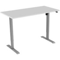 euroseats White Rechteckig Elektrisch Höhenverstellbar Sitz-Stehschreibtisch Holz, Metall Grau 1.400 x 800 x 750 - 1.235 mm