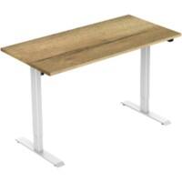 euroseats Oak Rechteckig Elektrisch Höhenverstellbar Sitz-Stehschreibtisch Eiche Holz, Metall Weiß 1.200 x 800 x 750 - 1.235 mm